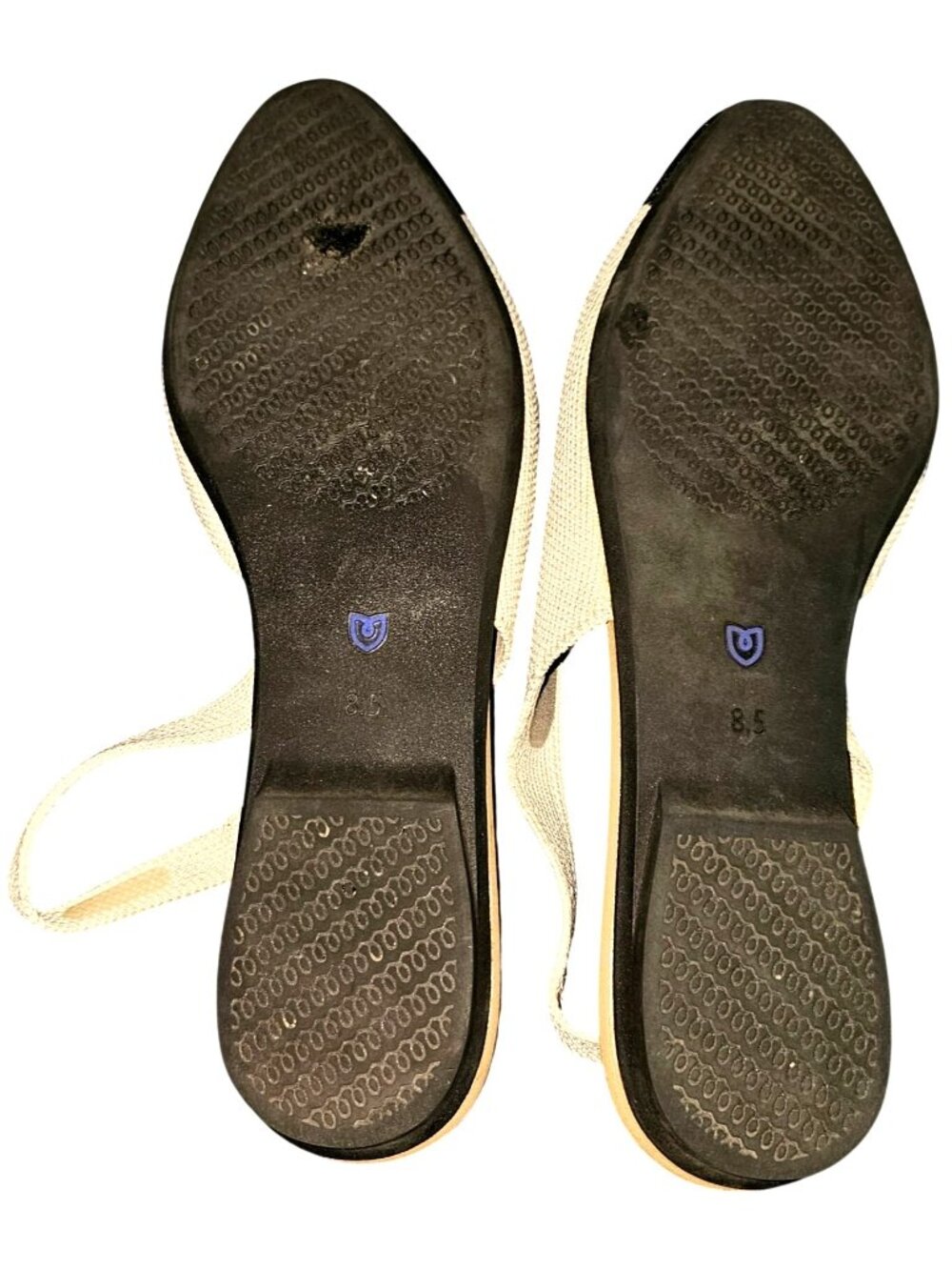 Rothys Womens Pointed Toe Slingback Flats Beige & Black Size 8 Sustainable Knit - Picture 9 of 11